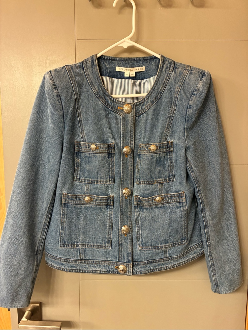 Veronica Beard Women's Light Blue Denim Jacket 10